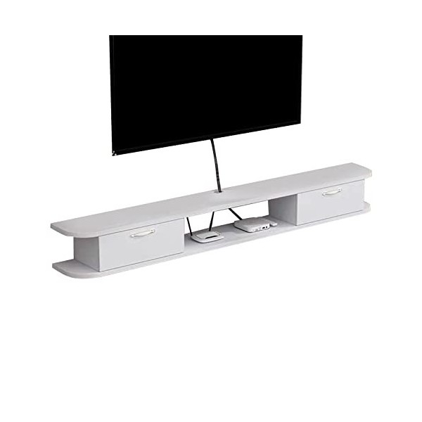 Console multimédia Murale, étagère Flottante pour Meuble TV, 120/140 cm, économise de lespace au Sol et Facile à Nettoyer. 