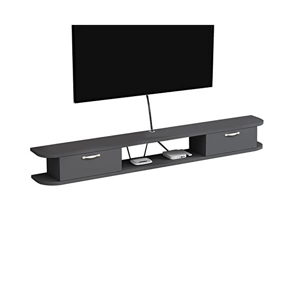 Console multimédia Murale, étagère Flottante pour Meuble TV, 120/140 cm, économise de lespace au Sol et Facile à Nettoyer. 