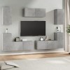 ARKEM Ensemble de Meubles TV 7 pcs Gris béton Bois dingénierie,Meuble TV,Table Basse Salon Meuble TV,Table Basse Couleurs