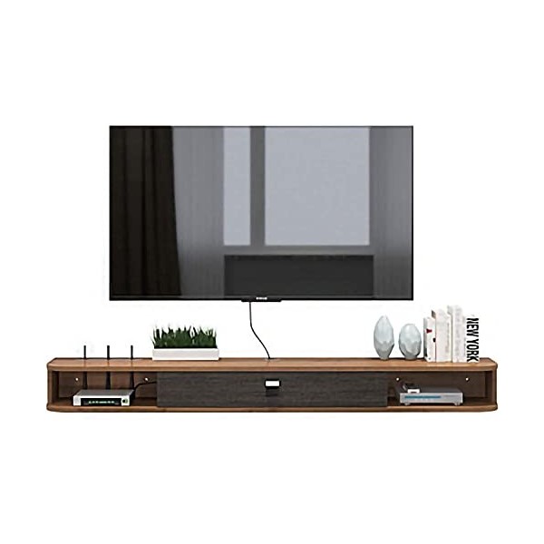 CENAP Meuble TV Flottant, Meuble de Rangement TV Mural pour Salon Salle de Divertissement Bureau, Console TV Suspendue avec 3