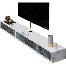 KAXGU Meuble Tv Mural Console Multimédia Murale, Étagère Flottante Pour Meuble Tv, Étagère Pour Décodeur, Pour Salon, Chambre