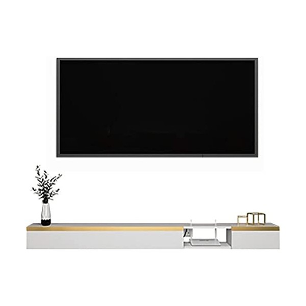Uvency Meuble Tv Mural Étagère Flottante Pour Composants de Meuble Tv, Étagère de Rangement Murale Pour Console Multimédia Et