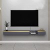 Uvency Meuble Tv Mural Étagère Flottante Pour Composants de Meuble Tv, Étagère de Rangement Murale Pour Console Multimédia Et