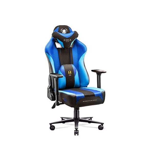 Diablo X-Player 2.0 Chaise Gaming Fauteuil de Gamer de Bureau Accoudoirs 3D Design Ergonomique Tissu Skaï Oreiller Coussin Lo