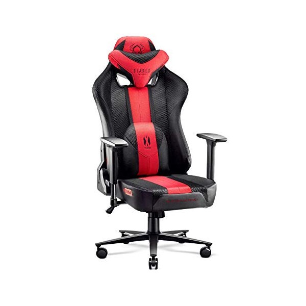 Diablo X-Player 2.0 Chaise Gaming Fauteuil de Gamer de Bureau Accoudoirs 3D Design Ergonomique Tissu Skaï Oreiller Coussin Lo