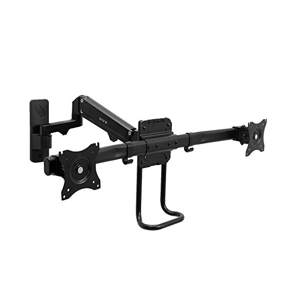 VIVO MOUNT-G200B2 Bras pneumatique en aluminium de qualité supérieure pour 2 écrans jusquà 68,6 cm ou 1 ultra large jusquà 