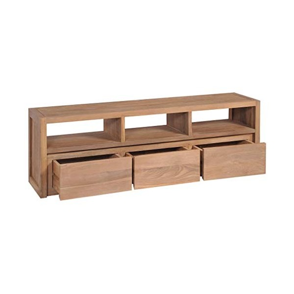 Meuble TV avec 3 tiroirs | Style Classique | Rangement matériel télé Audio Video Gaming | 120x30x40cm Multicolore