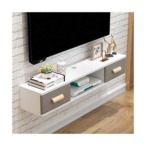 GLHalfM Meuble TV Flottant Meuble TV Suspendu Meuble TV Mural Meuble TV Suspendu Divertissement Media Center Console de Stock