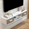 GLHalfM Meuble TV Flottant Meuble TV Suspendu Meuble TV Mural Meuble TV Suspendu Divertissement Media Center Console de Stock