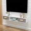 GLHalfM Meuble TV Flottant Meuble TV Suspendu Meuble TV Mural Meuble TV Suspendu Divertissement Media Center Console de Stock