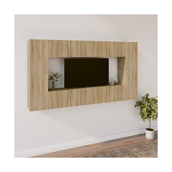 Ensemble de Meubles TV 8 pcs Chêne Sonoma Bois dingénierie, Meuble TV, Bas Table TV, Meuble TV Suspendu, Meuble télé, Meuble