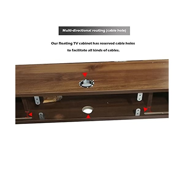 EsEntL Meuble TV Mural 31,4/39,3/47,2/55,1 Pouces Meuble TV Flottant Mural, Console multimédia, étagère de Rangement pour Div