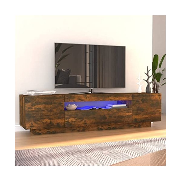 FIRBNUS Meuble TV Design Tendance Sonoma Gris 100x35x40 cm Bois dingénierie Armoire Média Salon Amplement d’Espace pour Gard