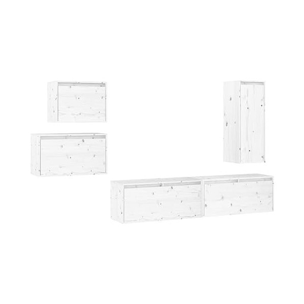 WREWING Meuble TV,Bas Table TV Support de Télévision en Bois pour Salon Chambre Salle à Manger,Support pour Téléviseur Jusqu’