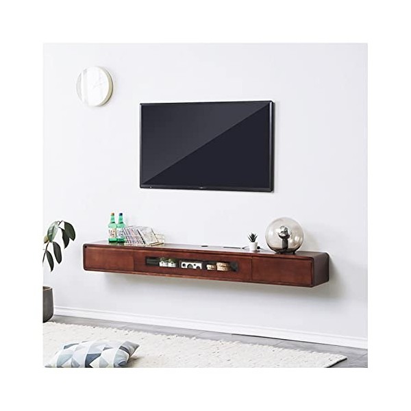 KiLoom Meuble TV Flottant, Meuble TV Mural, Console multimédia de Divertissement, étagères Flottantes avec Porte, pour Huche 