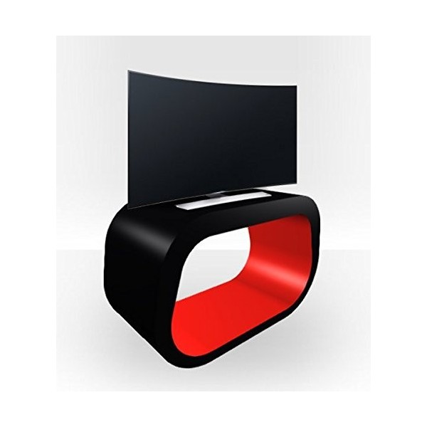 Zespoke Squoval Meuble TV extérieur noir – Intérieur rouge brillant