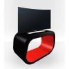Zespoke Squoval Meuble TV extérieur noir – Intérieur rouge brillant