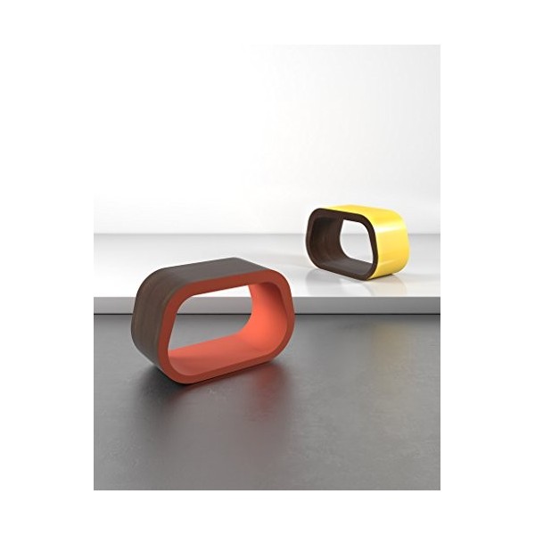 Zespoke Squoval Meuble TV extérieur noir – Intérieur rouge brillant