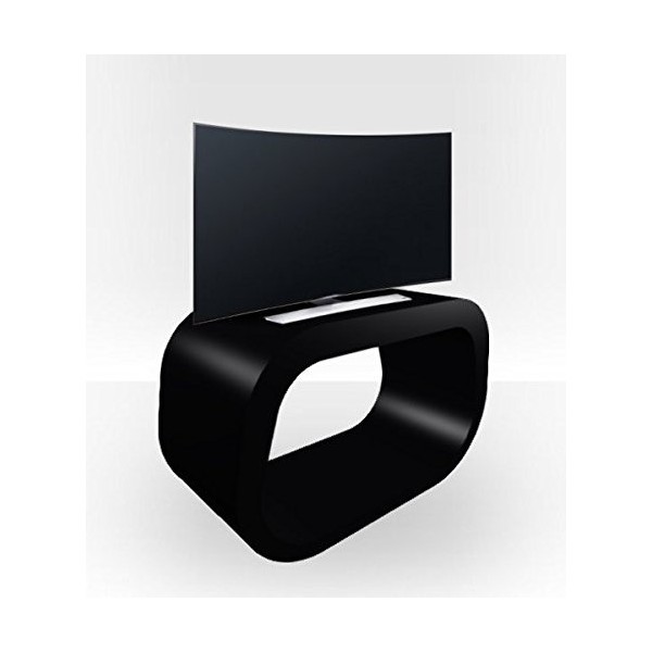 Zespoke Squoval Meuble TV extérieur noir – Intérieur en chêne mat