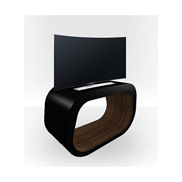 Zespoke Squoval Meuble TV extérieur noir – Intérieur en chêne mat