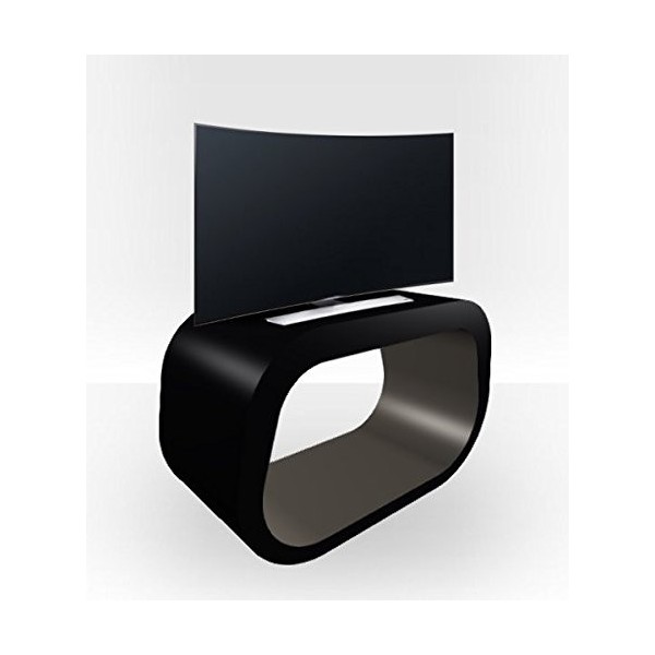 Zespoke Squoval Meuble TV extérieur noir – Intérieur en chêne mat