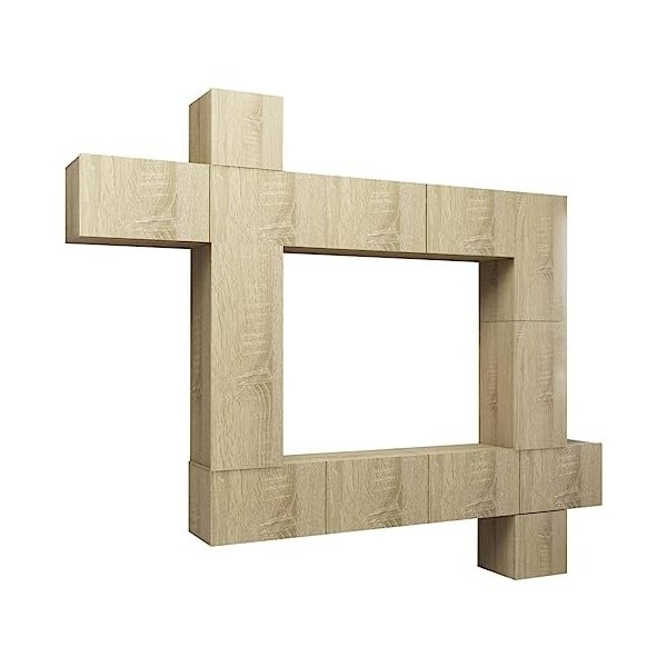 vidaXL Ensemble de Meubles TV 10 pcs Centres de Divertissement Armoires Multimédia Meubles de Salle de Séjour Intérieur Sonom
