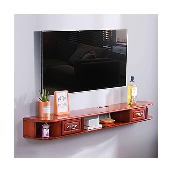Meuble TV Suspendu, Meuble TV Armoire Murale Lowboard en bois massif pour salon chambre à coucher bureau, avec gestion des câ