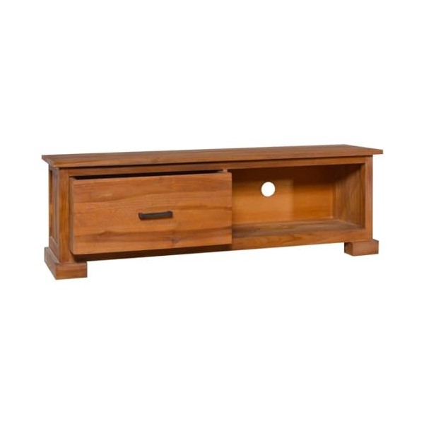 Meuble TV en teck massif 112 x 30 x 37 cm