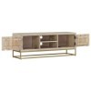 FAMIROSA Meuble TV 110x30x40 cm Bois de manguier Massif Blanchi 23.25KG 