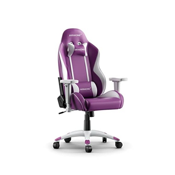 AKRacing California Siège de Jeu sur PC, Simili Cuir, Noir, Blanc, Taille Unique