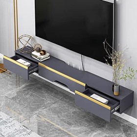 EsEntL Console multimédia Murale Flottante, Meuble TV en Bois avec 2 tiroirs, Centre de Divertissement pour Meuble TV de 47,2