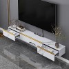 EsEntL Console multimédia Murale Flottante, Meuble TV en Bois avec 2 tiroirs, Centre de Divertissement pour Meuble TV de 47,2