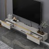 EsEntL Console multimédia Murale Flottante, Meuble TV en Bois avec 2 tiroirs, Centre de Divertissement pour Meuble TV de 47,2