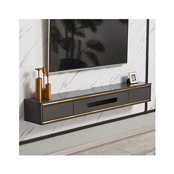 Meuble TV Flottant, Console Multimédia Murale, Grand Meuble de Rangement pour Salon, Meuble TV, avec Porte 2 Tiroirs Couleur