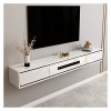 Meuble TV Flottant, Console Multimédia Murale, Grand Meuble de Rangement pour Salon, Meuble TV, avec Porte 2 Tiroirs Couleur