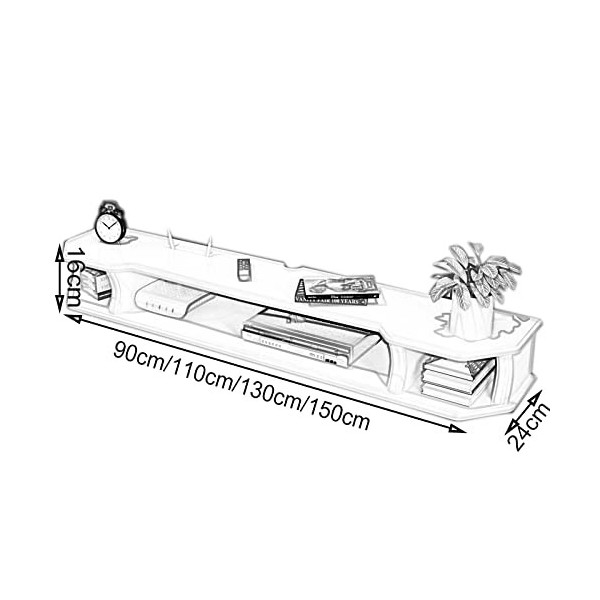 Meuble TV Flottant,Meuble TV Mural en Bois Massif,Double Rangement/Boîte De Rangement De Bureau Flottant pour La Maison Et Le