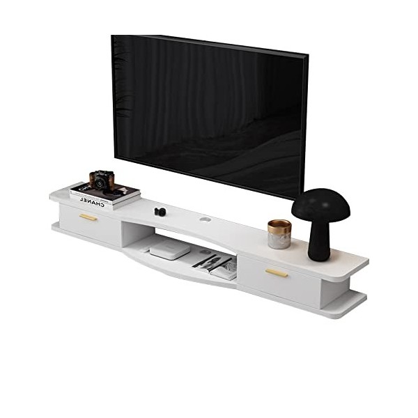 EsEntL Meuble TV Mural Console multimédia Murale, Meuble TV Flottant, étagère de Rangement multimédia pour Salon, Chambre à C