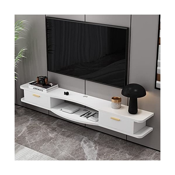 EsEntL Meuble TV Mural Console multimédia Murale, Meuble TV Flottant, étagère de Rangement multimédia pour Salon, Chambre à C