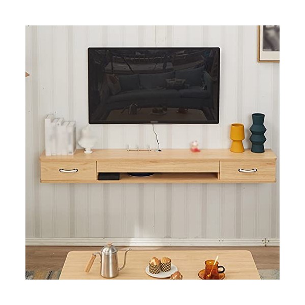 Meuble TV Flottant Meuble TV Armoire, Un Tiroir Type de Salon Mural Meuble TV Mur darmoires avec du Fil de Trou, sAppliquen