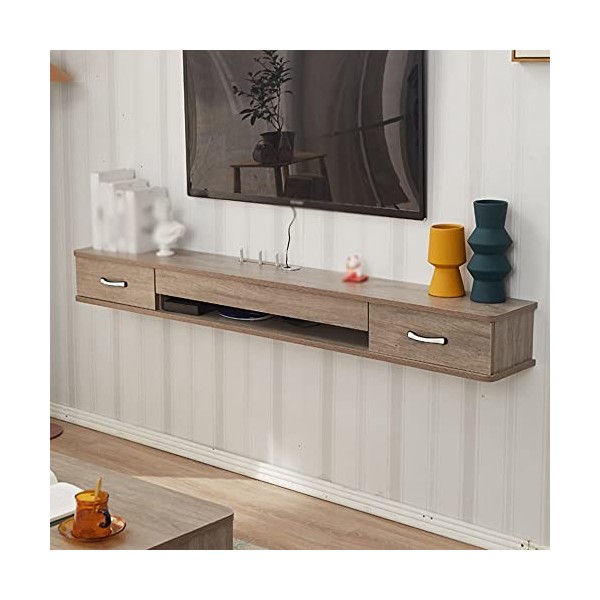 Meuble TV Flottant Meuble TV Armoire, Un Tiroir Type de Salon Mural Meuble TV Mur darmoires avec du Fil de Trou, sAppliquen