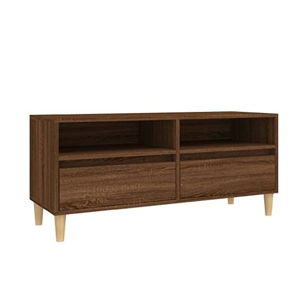 vidaXL Meuble TV chêne Marron 100x34,5x44,5 cm Bois dingénierie
