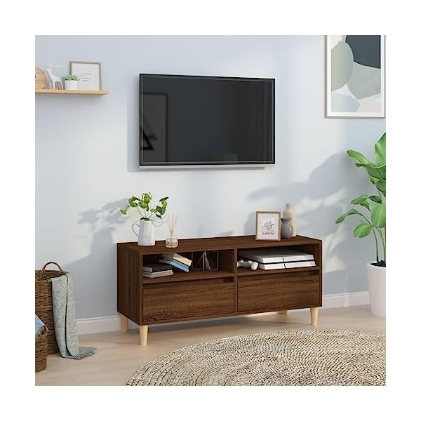 vidaXL Meuble TV chêne Marron 100x34,5x44,5 cm Bois dingénierie