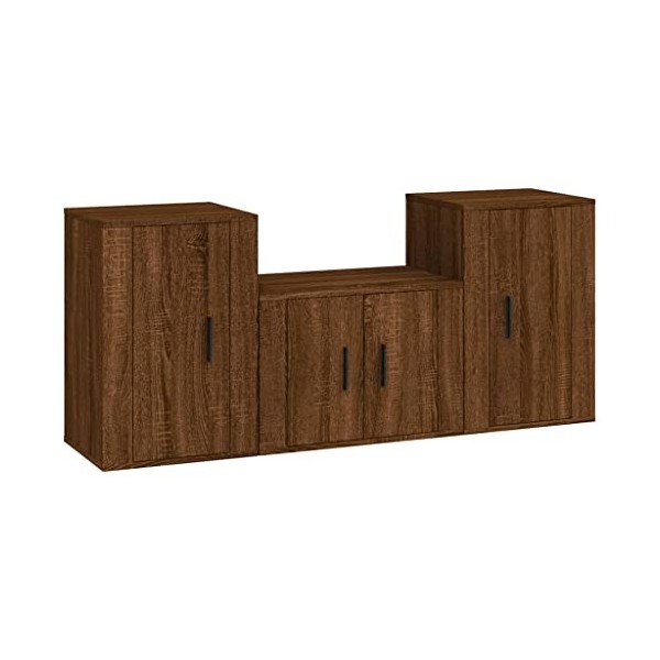 Home Hardware Businese Meuble TV 3 pièces Chêne Marron