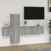 DCRAF Centres de divertissement et meubles TV, ensemble de meubles TV 3 pièces en bois Sonoma gris