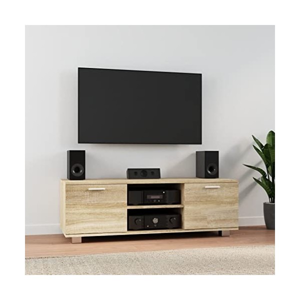 TECHPO Centres de divertissement et meubles TV, meuble TV en chêne sonoma, 120 x 40,5 x 35 cm, bois dingénierie