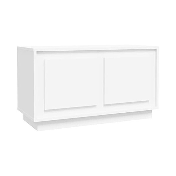 Keyur Meuble TV, Banc TV Buffet Bas Support de Télévision Meuble Télé Meuble TV Blanc 80x35x45 cm Bois dingénierie