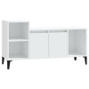 Meuble TV Blanc 100x35x55 cm Bois dingénierie - Meuble TV, Armoire Basse Centre, Support Télé pour Salon Chambre,
