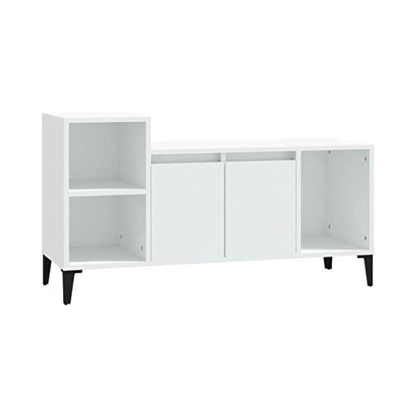 WREWING Meuble TV,Support pour Téléviseur Jusqu’à 50-80 Pouces,Table Télé avec Étagères Réglables,Bas Table TV Support de Tél