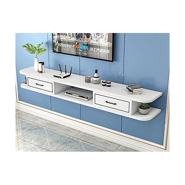 IBOWZ Meuble TV Suspendu Meuble TV Flottant, Meuble TV Mural, Console Audio vidéo, Centre de Divertissement, étagère pour Bur