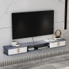 KOWJIFH Meuble TV Mural Étagère TV Flottante Étagère Murale Meuble TV Console TV multimédia Huche Audio/vidéo Étagère électro